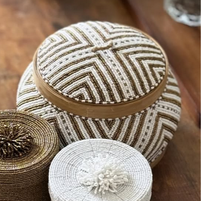 Beaded Bamboo Jar