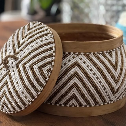 Beaded Bamboo Jar