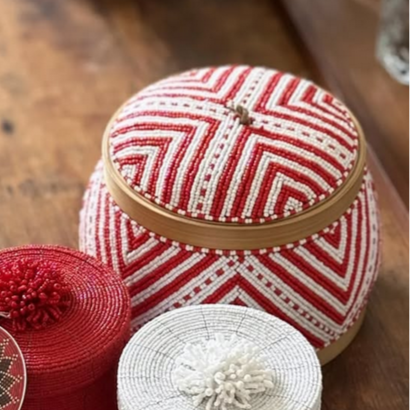Beaded Bamboo Jar